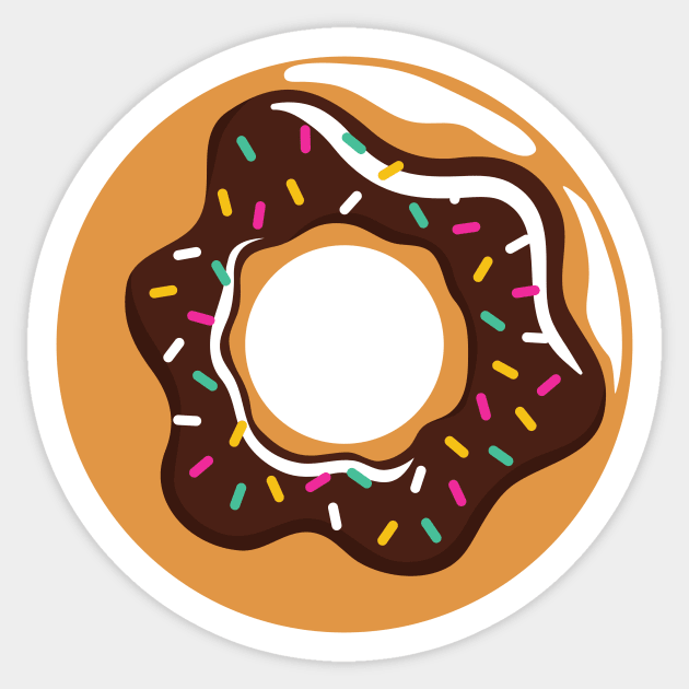 Chocolate Donut with Sprinkles Pastry Sticker by InkyArt